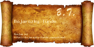 Bojarszky Tünde névjegykártya